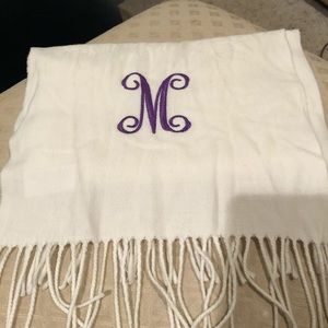 White embroidered scarf